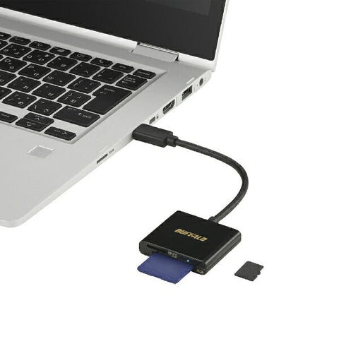 バッファロー BSCR110U3CBK USB3.2Gen1Type-C カードリーダー SD/microSDﾌﾞﾗｯｸ ブラック