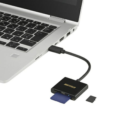バッファロー BSCR110U3CBK USB3.2Gen1Type-C カードリーダー SD/microSDﾌﾞﾗｯｸ ブラック