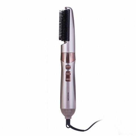 TESCOM Negative Ion Curl Dryer [Natural Camellia Oil Blended Pig Hair Blow Brush/Roll Brush Included] Bronze TC530A-N