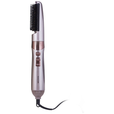 TESCOM Negative Ion Curl Dryer [Natural Camellia Oil Blended Pig Hair Blow Brush/Roll Brush Included] Bronze TC530A-N