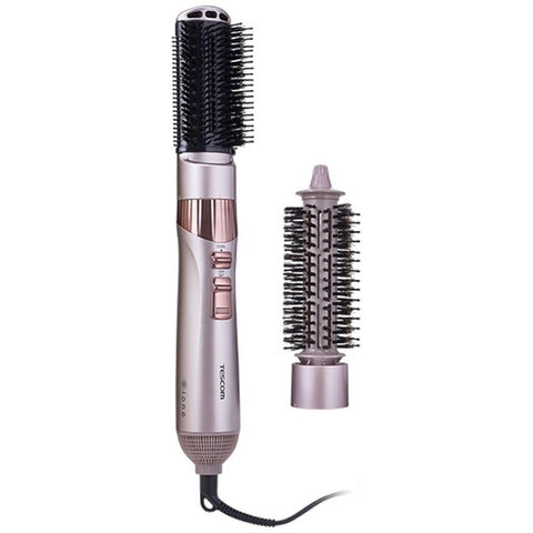 TESCOM Negative Ion Curl Dryer [Natural Camellia Oil Blended Pig Hair Blow Brush/Roll Brush Included] Bronze TC530A-N