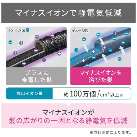 TESCOM Negative Ion Curl Dryer [Natural Camellia Oil Blended Pig Hair Blow Brush/Roll Brush Included] Bronze TC530A-N