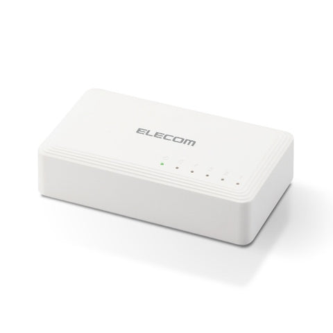Elecom Switching Hub [5-PORT/1GIGA兼容/AC適配器]塑料外殼白色EHC-G05PA2-W