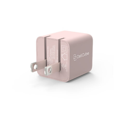FUNMAXJAPAN Cell Cube 折り畳み式プラグAC充電器 30W/PD【極小】 Cell Cube　（セルキューブ） 薄桜 CC-AC06 [1ポート /USB Power Delivery対応]