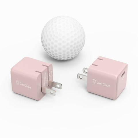 FUNMAXJAPAN Cell Cube 折り畳み式プラグAC充電器 30W/PD【極小】 Cell Cube　（セルキューブ） 薄桜 CC-AC06 [1ポート /USB Power Delivery対応]