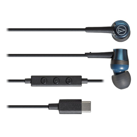 audio-technica USB type C earphone blue ATH-CKD3C BL [USB]