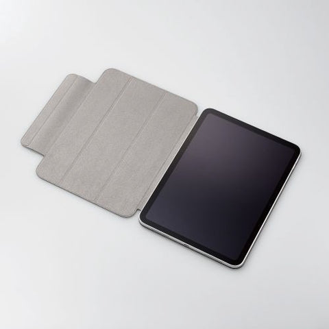 Elecom 10.9英寸iPad（第10代）超薄的抗菌软皮革磁铁连接睡眠兼容黑色TB-A22RWVPFBK