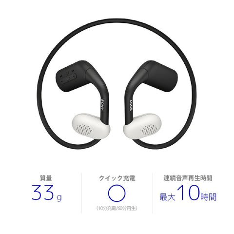 SONY 蓝牙耳机 耳挂式 Float Run 黑色 WI-OE610BQ [防溅&颈带/蓝牙]