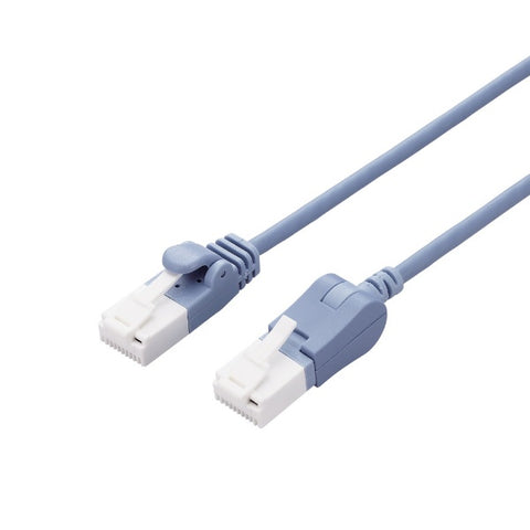 ELECOM LAN 電纜垂直擺動型藍色 LD-GPATSV/BU100 [10m/6A 類/細長]