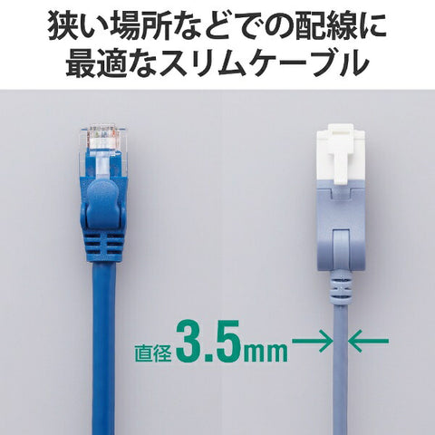 エレコム LANケーブル 縦スイング式 ブルー LD-GPATSV/BU100 [10m /カテゴリー6A /スリム]