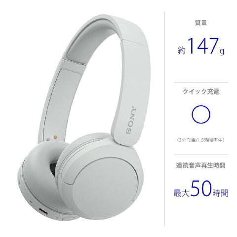 소니 SONY 블루투스 헤드폰 화이트 WH-CH520 WZ [Bluetooth]