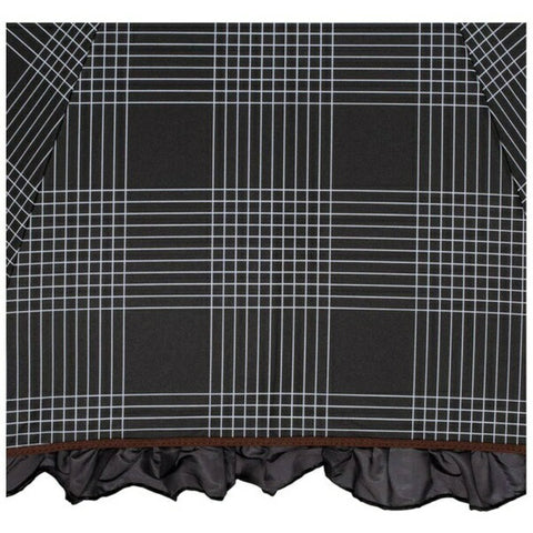 WPC. Parasol, long umbrella, light-shielding organdy frill check Wpc. Black 81-13223-101 [Sun and rain umbrella/50cm]