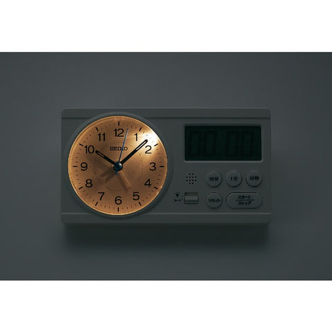 세이코 알람 시계 [스터디 타임] 화이트 KR521W [아날로그 디지털]