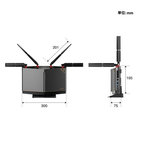 バッファロー Wi-Fiルーター 4803+4803+1147Mbps AirStation チタニウムグレー WXR-11000XE12 [Wi-Fi 6E(ax) /IPv6対応]