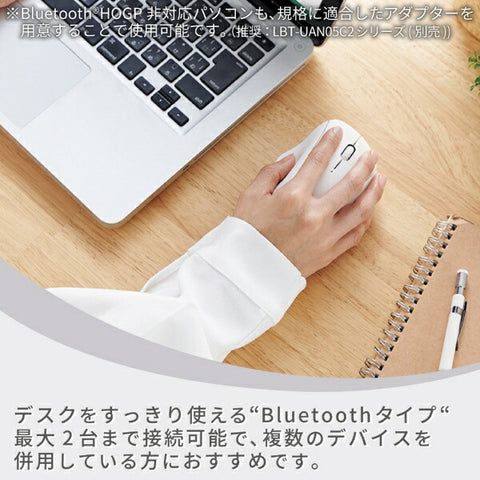 Elecom鼠標殼抗菌（與Chrome/Android/iPados/ios/Mac/Windows11兼容）白色M-SH10BBSKWH [BLUELED/WIREless/3按鈕/Bluetooth]