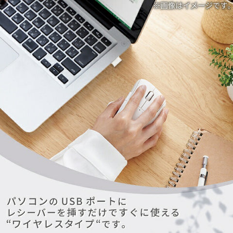 ELECOM ELECOM 滑鼠 SHELLPHA 抗菌 (相容 Chrome/Mac/Windows11) 白色 M-SH30DBSKWH [藍色 LED/無線/5 個按鈕/USB]