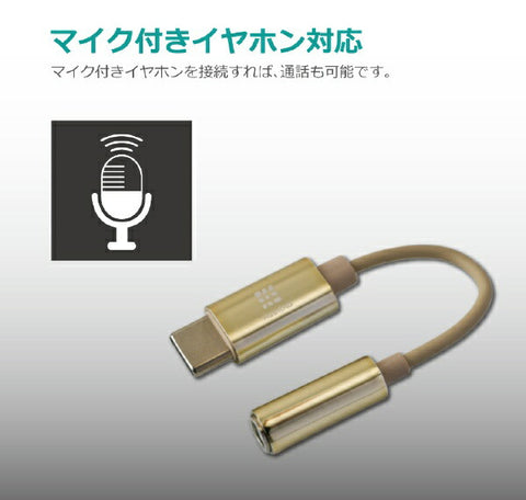 Hashtag [Bic Camera Group Original] Type-C 4 Extra Equity Hone terminal conversion cable DAC equipped Gold HT-AAOCH2GD