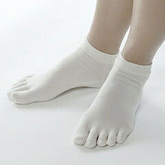 Sunayama Socks Slightly thin short length 5 finger under socks S Beige