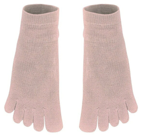 Sunayama Socks Slightly thin short length 5 finger under socks L Beige