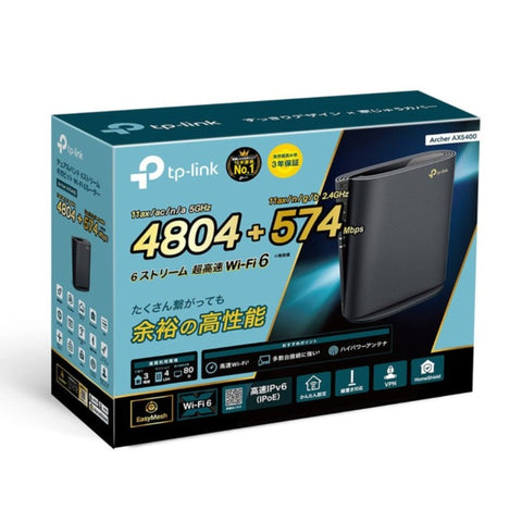 TP Link Wi-Fi router 4804+574Mbps Archer AX5400 [Wi-Fi 6(ax)/IPv6 compatible]