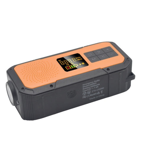 M-Lab Hand Charging Radio mlabs Black Orange MER03 [Wide FM Compatible/Waterproof Radio/AM/FM]