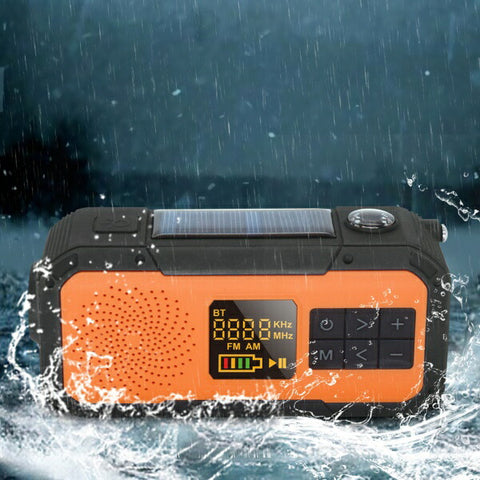 M-Lab Hand Charging Radio mlabs Black Orange MER03 [Wide FM Compatible/Waterproof Radio/AM/FM]