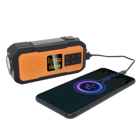 M-Lab Hand Charging Radio mlabs Black Orange MER03 [Wide FM Compatible/Waterproof Radio/AM/FM]