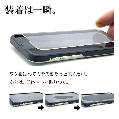 RastaBanana iPhone 15 Pro（6.1インチ） ガラスフィルム 全画面保護 衝撃吸収+角割れしない3Dソフトフレーム ブルーライトカット 高光沢 簡単貼り付け治具付き ラスタバナナ