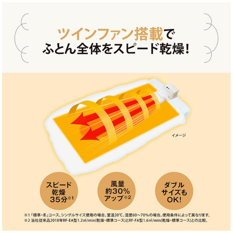 ZOJIRUSHI Futon Dryer Smart Dry White RF-FB20 [Matte-free type / equipped with dust mites prevention mode]