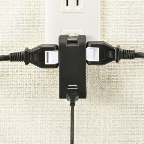 Original Basic Power Tap with USB Black OBR-T202A-K [Direct Plug/2 Ports/No Switch/2 Ports]