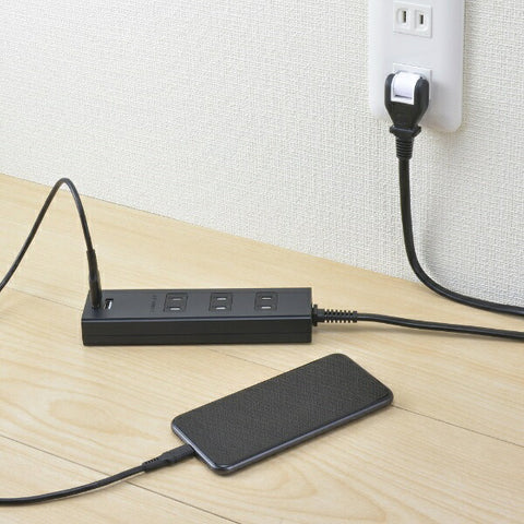 Original Basic USB Power Strip Black OBR-T312A-K [1.0m / 3 ports / No switch / 2 ports]