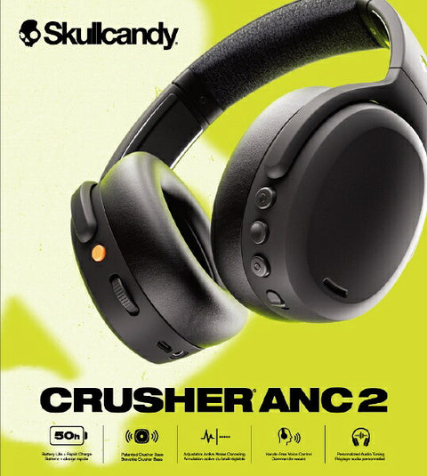 スカルキャンディ ブルートゥースヘッドホン CRUSHER ANC 2(クラッシャーエーエヌシー2) TRUE BLACK S6CAW-R740 [ノイズキャンセリング対応 /Bluetooth対応]