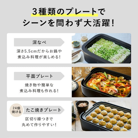 ZOJIRUSHI Daily Compact Plate Black EJ-DE30 BA [3 plates]