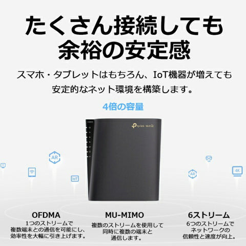 ティーピーリンク Wi-Fiルーター 2402+2402+574Mbps Archer AXE5400 [Wi-Fi 6E(ax) /IPv6対応]