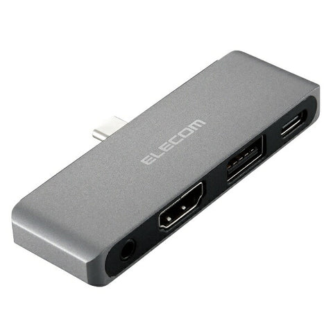 Elecom [USB-C男性至女性HDMI /φ3.5mm / usb-a / usb-c] USB PD兼容60W停靠站Silver dst-C25SV [USB Power Exprience兼容]