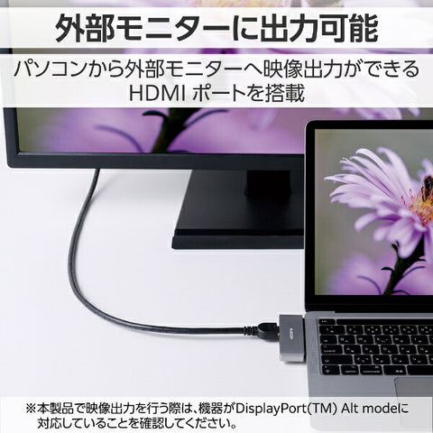 エレコム ［USB-C オス→メス HDMI /φ3.5mm / USB-A / USB-C］USB PD対応 60W ドッキングステーション シルバー DST-C25SV [USB Power Delivery対応]