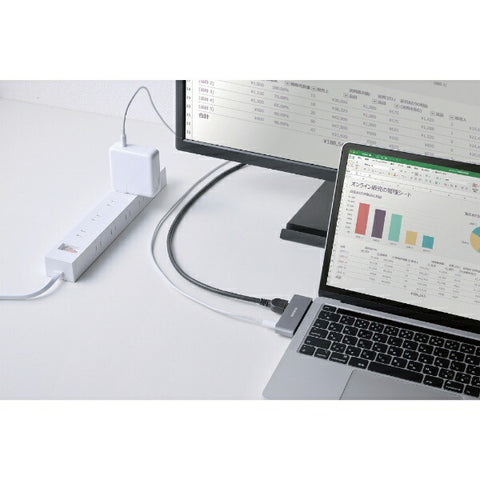 エレコム ［USB-C オス→メス HDMI /φ3.5mm / USB-A / USB-C］USB PD対応 60W ドッキングステーション シルバー DST-C25SV [USB Power Delivery対応]