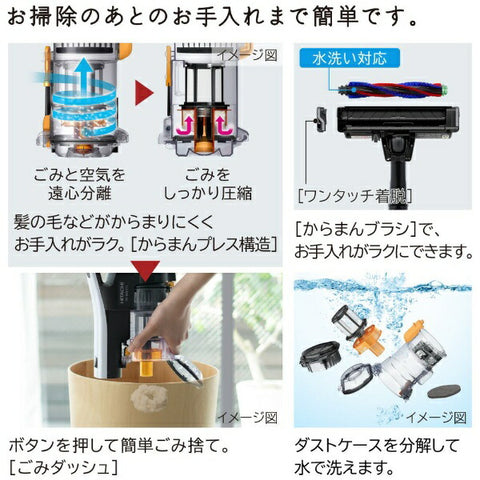 HITACHI スティック型掃除機 ホワイト PV-BKL11L-W [サイクロン式 /コードレス]
