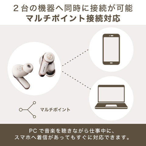 audio-technica Fully Wireless Earphone Ash Black ATH-TWX7 BK [Wireless (Left and Right Separate) / Noise Cancelling Compatible / Bluetooth Compatible]