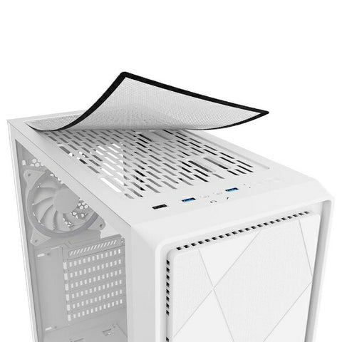 Sharkon PC Case [ATX /MICRO ATX /MINI-ITX] SHA-VS8 RGB WT WHIT