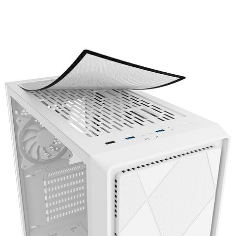 シャークーン PCケース [ATX /Micro ATX /Mini-ITX] SHA-VS8 RGB WT ホワイト