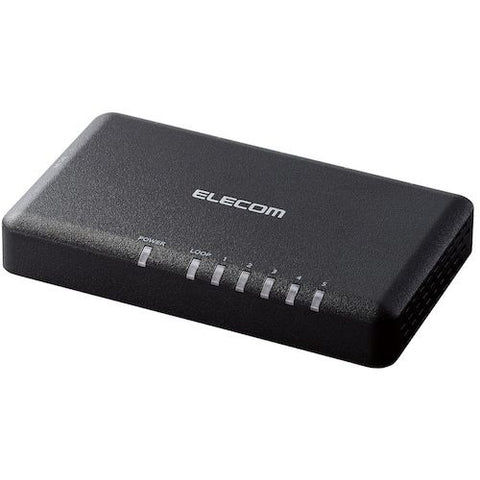 Elecom Switching Hub [5- 포트/1 기가 호환/AC 어댑터] 플라스틱 하우징 블랙 EHC-G05PA2-SB