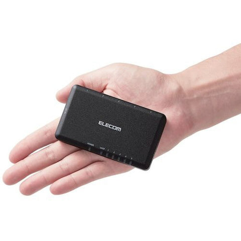 ELECOM Switching Hub [5-port/1Giga compatible/AC adapter] Plastic housing Black EHC-G05PA2-SB