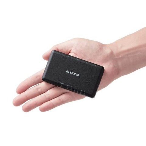 ELECOM 交换集线器 [5 端口/1Giga 兼容/交流适配器] 塑料外壳黑色 EHC-G05PA2-SB