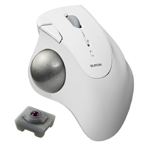 ELECOM Mouse Trackball IST Artificial Ruby Model (Compatible with Chrome/Android/iPadOS/iOS/Mac/Windows11) White M-IT10BRWH [IR LED/Wireless/5 Button/Bluetooth]