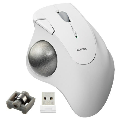 エレコム マウス トラックボール IST ベアリングモデル(Chrome/Mac/Windows11対応) ホワイト M-IT11DRWH [IR LED /無線(ワイヤレス) /5ボタン /USB]