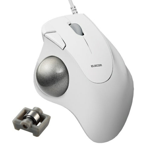 ELECOM Mouse Trackball IST Bearing Model (Compatible with Chrome/Mac/Windows11) White M-IT11URWH [IR LED/Wired/5 Buttons/USB]