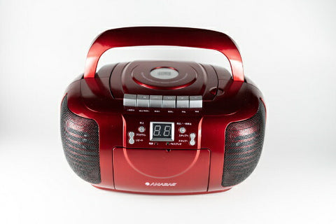 ANABAS CDラジオカセットレコーダー レッド CDCB5R [ワイドFM対応]