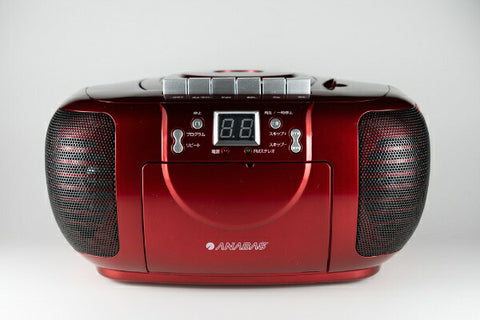 ANABAS CD Radio Cassette Recorder Red CDCB5R [Wide FM compatible]