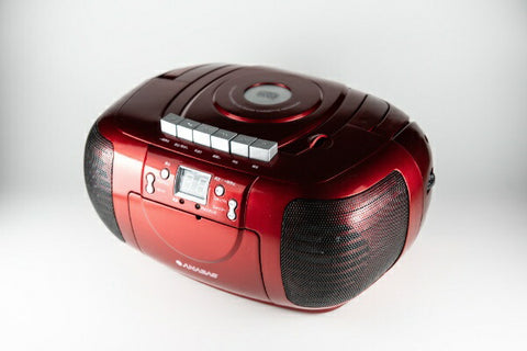 ANABAS CD Radio Cassette Recorder Red CDCB5R [Wide FM compatible]